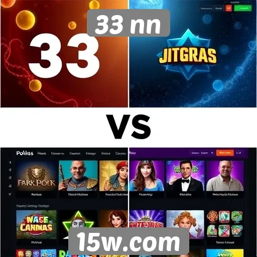 Comparação entre 33 nn e outros sites de jogos populares